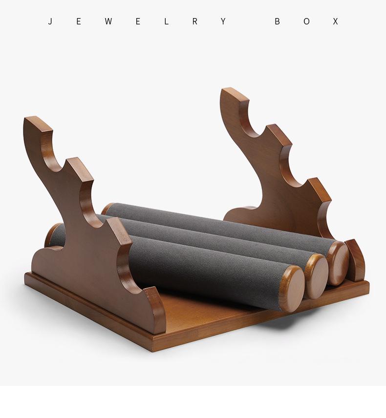 Digu Solid Wood Jewelry Display Stand: Removable Tiered Bangle & Bracelet Storage Rack