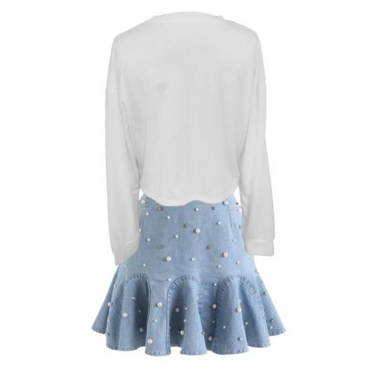 Casual Daily Wear Women Cropped Tops Loose Fit Solid Color Pullover Round Neck Long Sleeves Tops