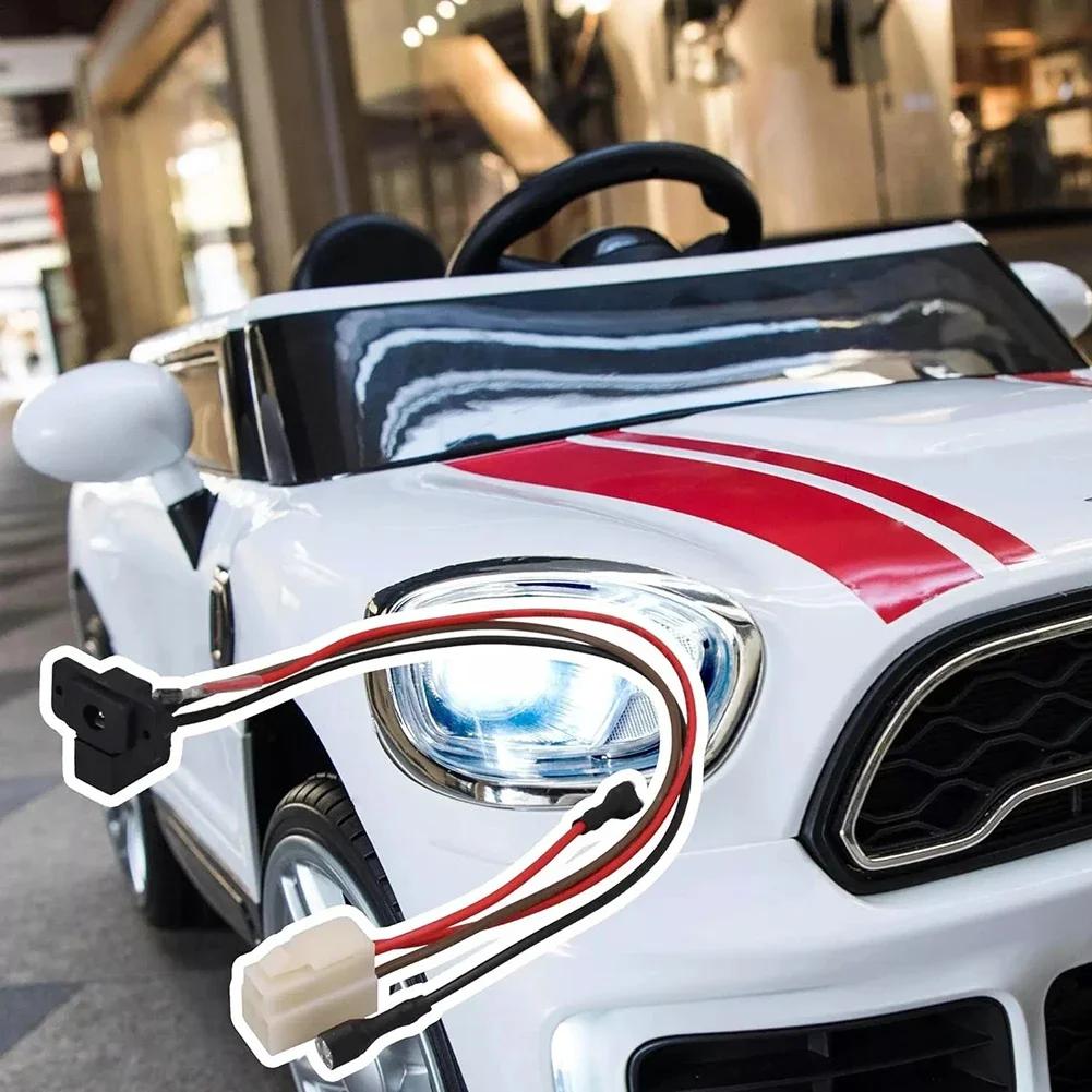 Children's Electric Car Charger Socket With Wire Replacement 6V/12V/24V Round Charging Port Connects Wiring Harness And Fuse