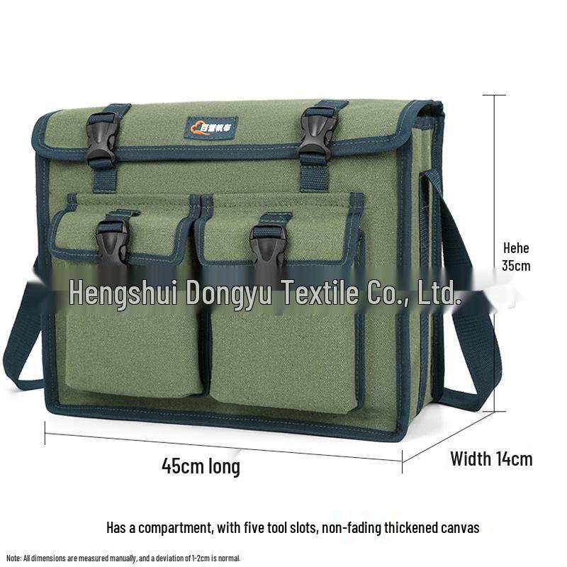 Durable Multi-Functional Canvas Tool Bag for Carpenters and Electricians - Large Capacity, Thickened, Wear-Resistant, Old-Fashioned Design