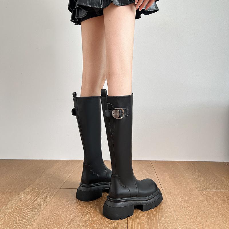 Sweet and Cool, Handsome, European and American Spice Girls, High Boots, Children's Thick Soles Increase Height and Show Thinness, Temperament Belt