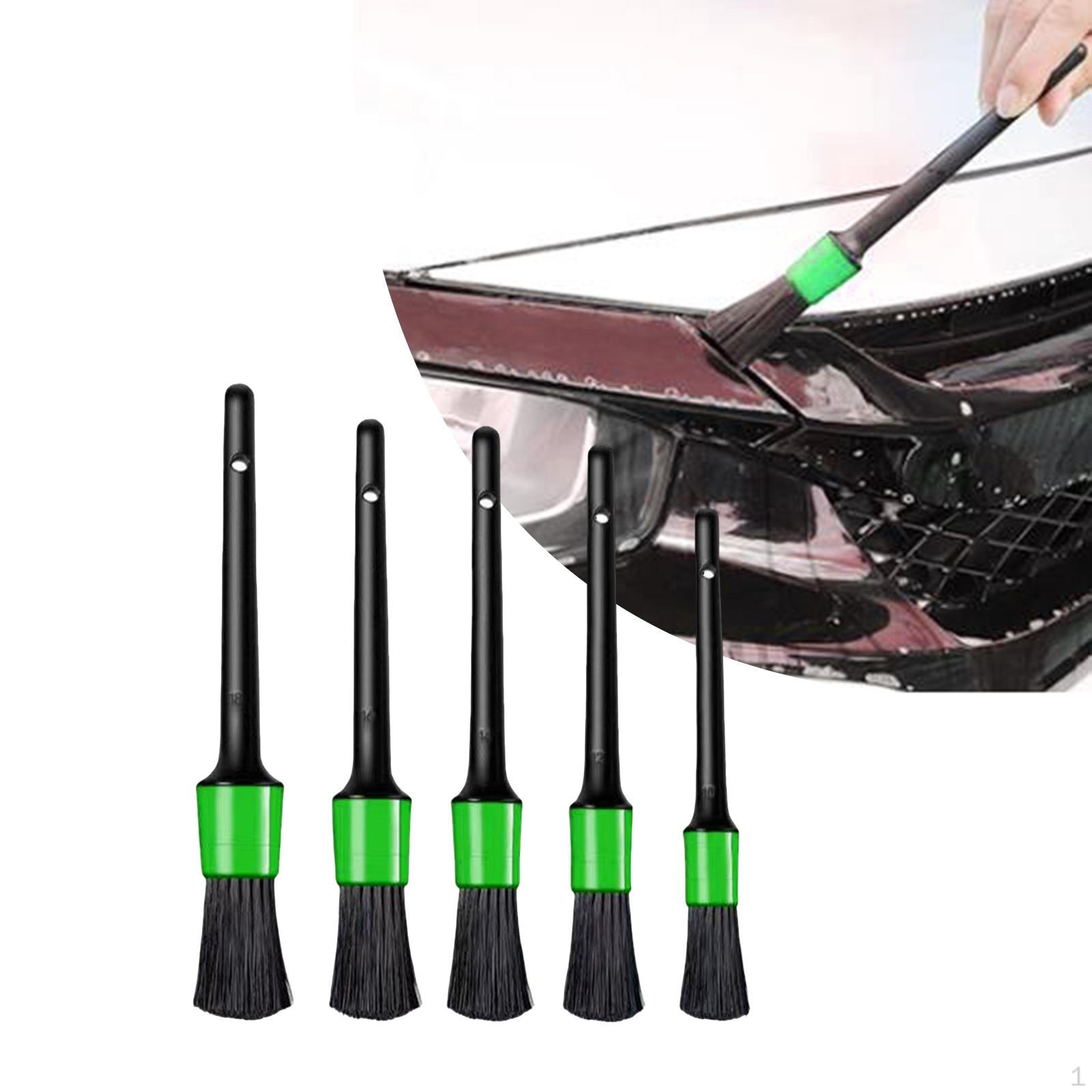 

Set of 5 Car Detail Brush Different Sizes Comfortable Grip Versatile