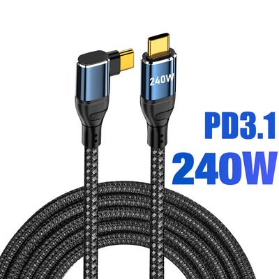 Cavo USB Tipo C a C PD 3.1 240W Ricarica Super Veloce a Gomito 90 Gradi Per iPhone 15 Apple iPad Macbook Vivo Samsung Dati Caricatore