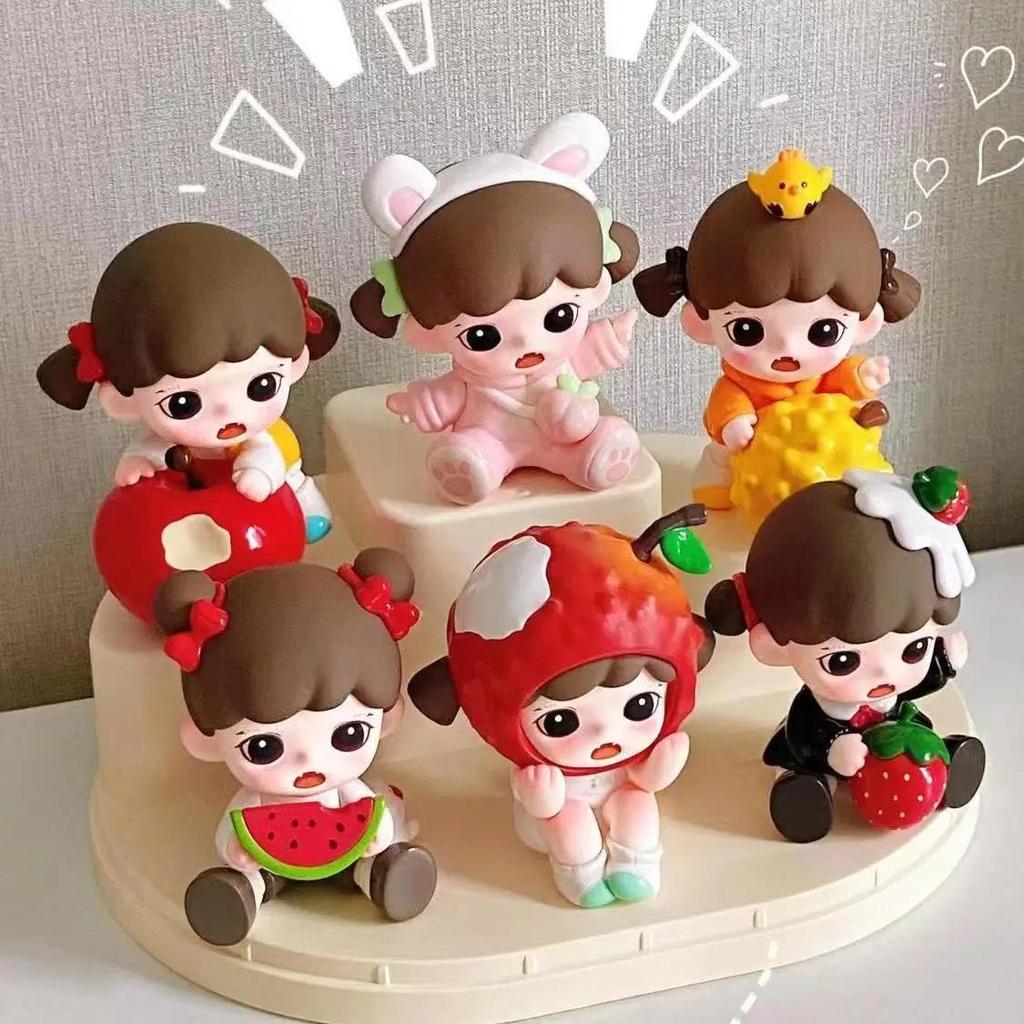 Zoraa Ich liebe Früchte Serie: Pfirsich-Mädchen-Puppe Ornament - Verspieltes Auto-Armaturenbrett Geschenk