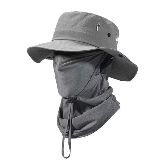 Ice Silk Fishing Hat Breathable Quick-Drying Fabric Sun Hat with Wide