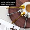 304 Stainless Steel Long Handle Coffee & Dessert Spoon, Ceramic Small Soup & Stirring Spoon for Fruit & Yogurt