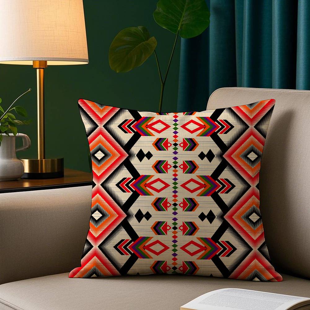 Native Fabric Pattern Pillow Case Short Plush Print Cushion Cover Square Throw Pillow Covers Sofa Home Decor
