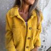 Herbst- und Winter-Lammwoll-Damen-Kaschmirjacke, Einhand-Tasche, einreihige lässige Mode-Strickjacke