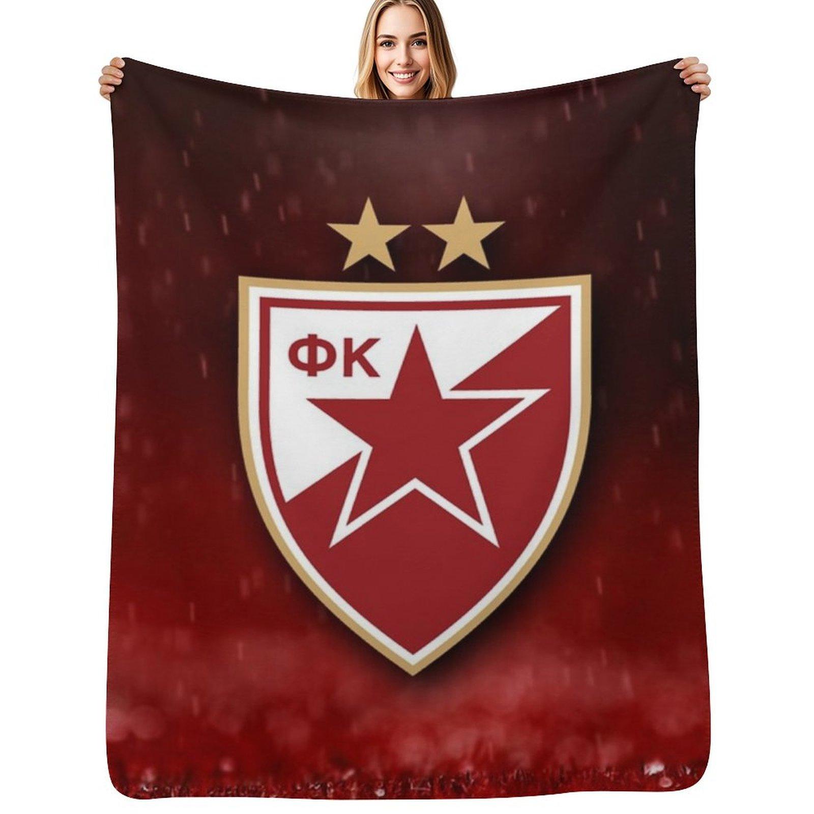 Crvena Zvezda Beograd Throw Blanket Warm Accent Blanket for Living Room Decoration Size: 75*100cm, Weight: 230 GSM