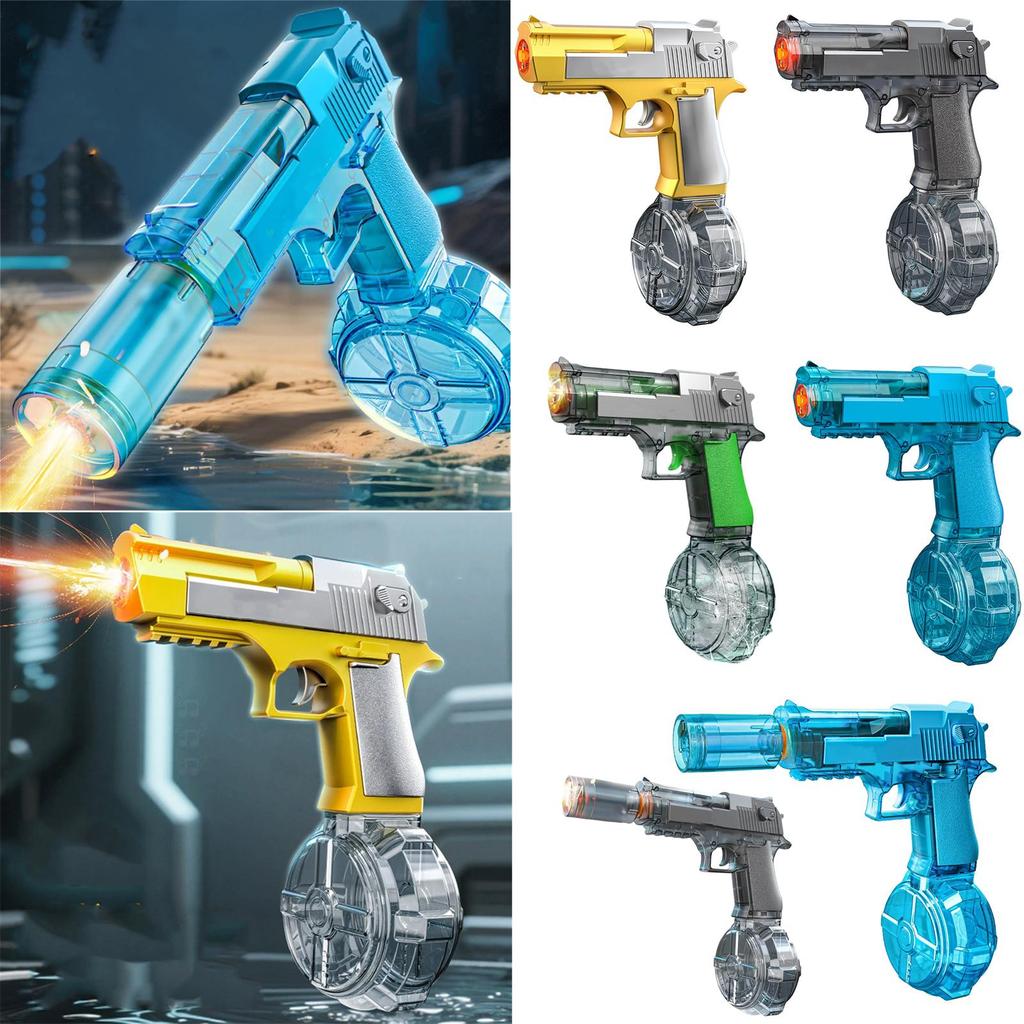 Electric Water Gun Toy for Kids and Adults Summer Outdoor Pool Beach Backyard Water Fight Game Essential Water Blaster with Drum Magazine