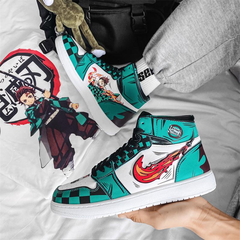 Trendige Anime-Schuhe für Herren und Damen, High-Top-Freizeitschuhe, Demon  Slayer-Sneaker, Größe 36–46