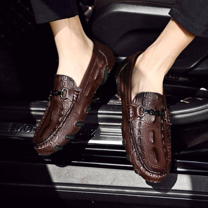 Mode Platta bottnar business casual herrskor klassiska och bekväma stilar Kontor utomhus Plusstorlek Äkta läderskor Slip on