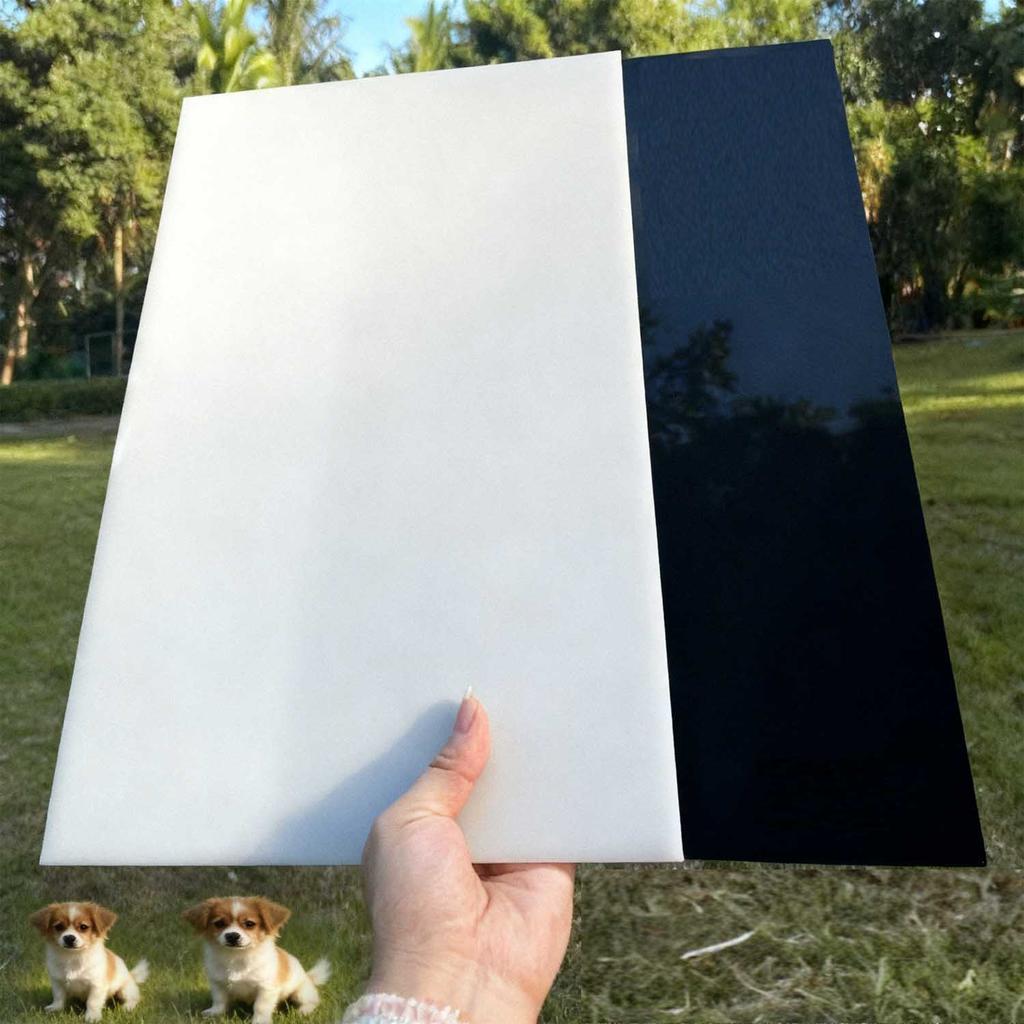 1Pcs Polypropylene Sheet Rigid Plastic Board, Engineering Plastic Sheet Lightweight PP Panel for Cutting , DIY, Water Tank, White  ,Black 200x300mm
