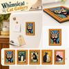 Wooden Soft Magnetic Cat Refrigerator Magnet Decorative Frame Style Kitchen Accessory for Holding Notes Photos and Small Items on Metal Surfaces
