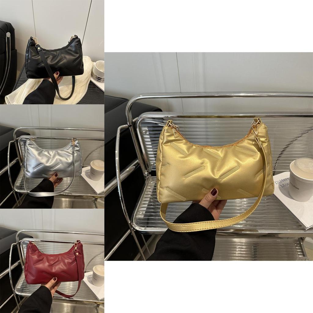 Einfarbige Single-Shoulder-Tasche aus PU für Damen mit Handytasche im Urban Style