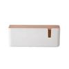 With Wooden Lid Desk Power Cable Box Storage Bin Power Wire Case Power Cord Case  Charger