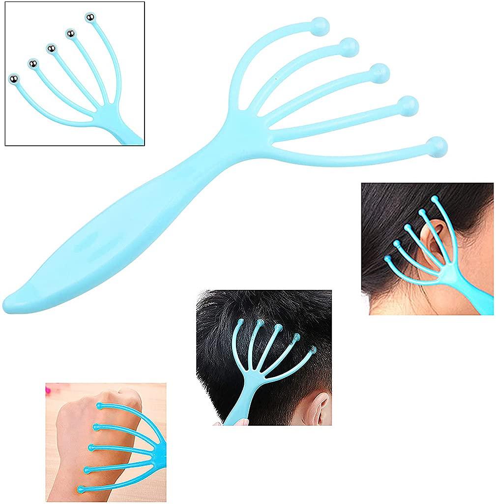 MAYCREATE Head Massager for Scalps, 5 Fingers Scalp Massage Machine with Steel Balls, Manual Massager for Deep Relaxation, Stress Reduction and I