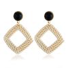 Earrings Leaf Earrings Gold Simple Double Layer Hollowed Out Leaf Earrings Vintage Double Layer Teardrop Straw Large Circle Women's Earrings