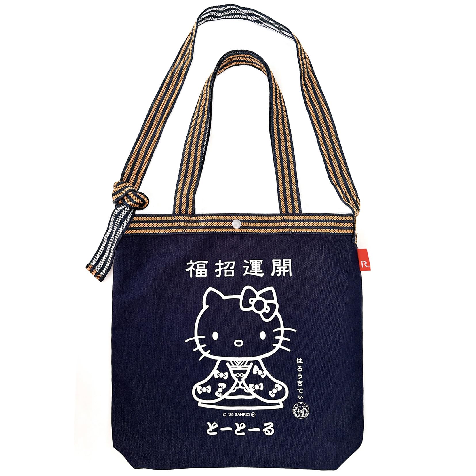 Женская сумка-тоут ROOTOTE с персонажами Sanrio, формат А4, вертикальная, IP, высокая, передняя, Hello Kitty - A 8495 (02 Удачи)