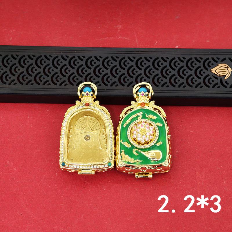 Tibetan Thangka Gold Necklace: Non-fading, Waterproof GAU Box Pendant, Multi-size Options