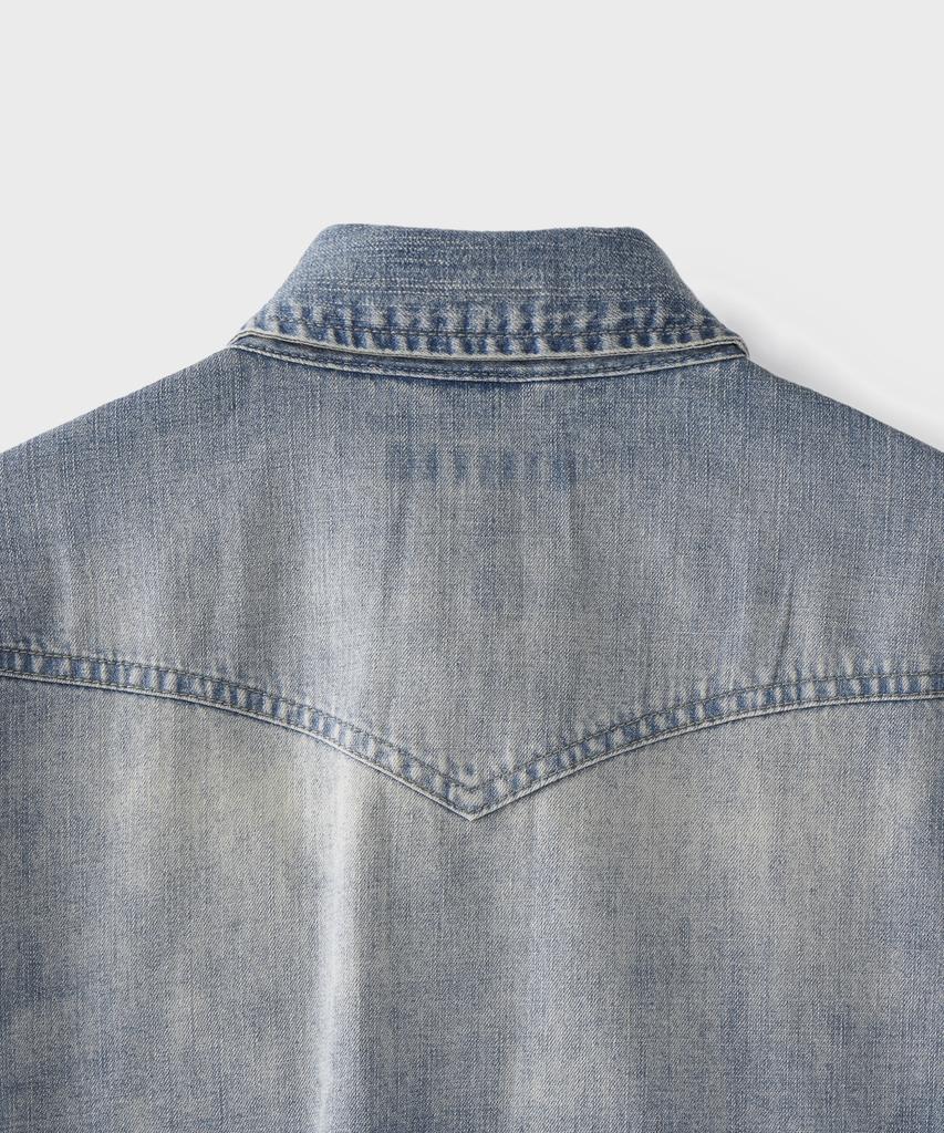 Beulaendideu Western Denim Half Shirt [Light Blue]