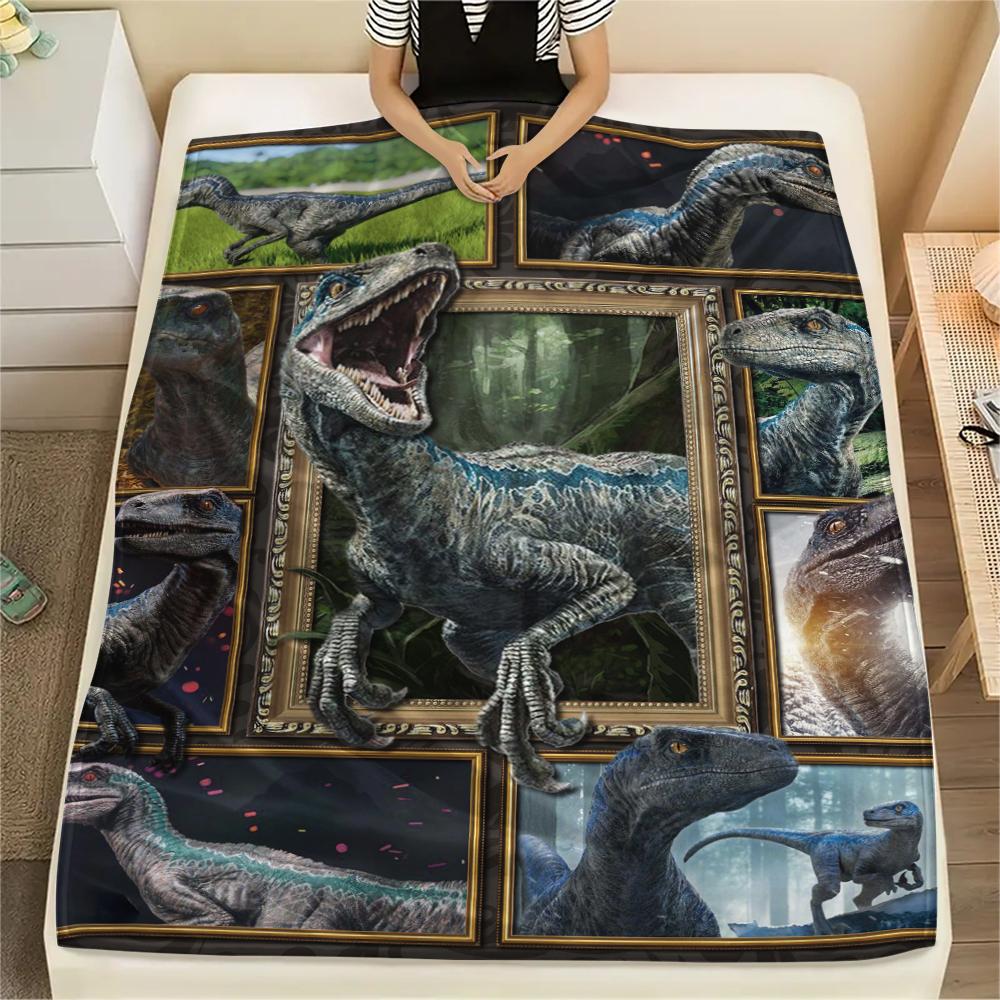 1Pc Dinosaur Print Flannel Blanket, High Quality Comfortable for All Seasons, Home Decor, Warmth and Comfort, Perfect for Christmas Gifts