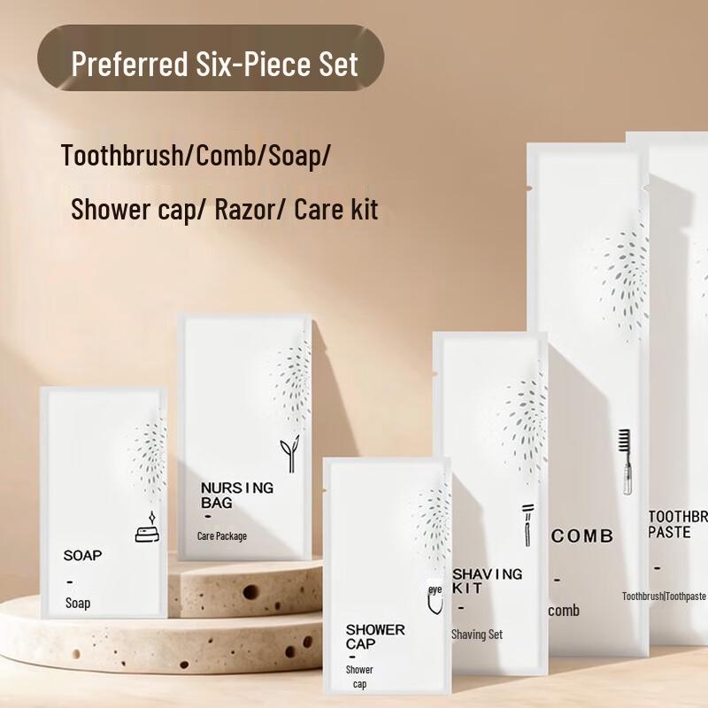 Li Shen Disposable 6-Piece Travel Toiletries Set 100 Sets/Pack