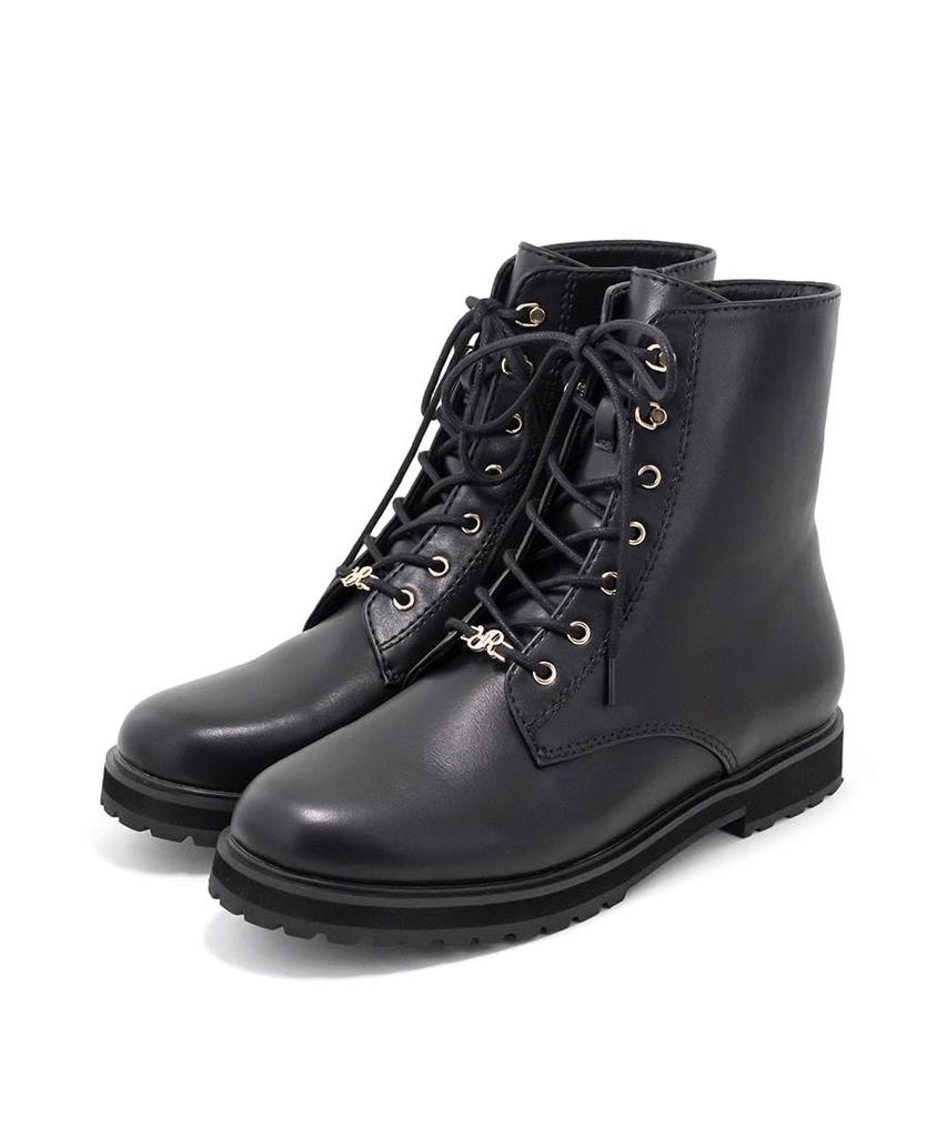 Randa Monogram Part KC34226 2-Way Lace-Up Boots, Black,