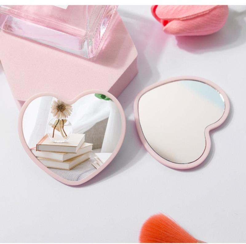 Mini Cute Love Makeup Mirror Party Gift Portable 5.5x6.5cm Pocket Mirror Kawaii Heart-shaped Mirror for Ladies Princesses Party