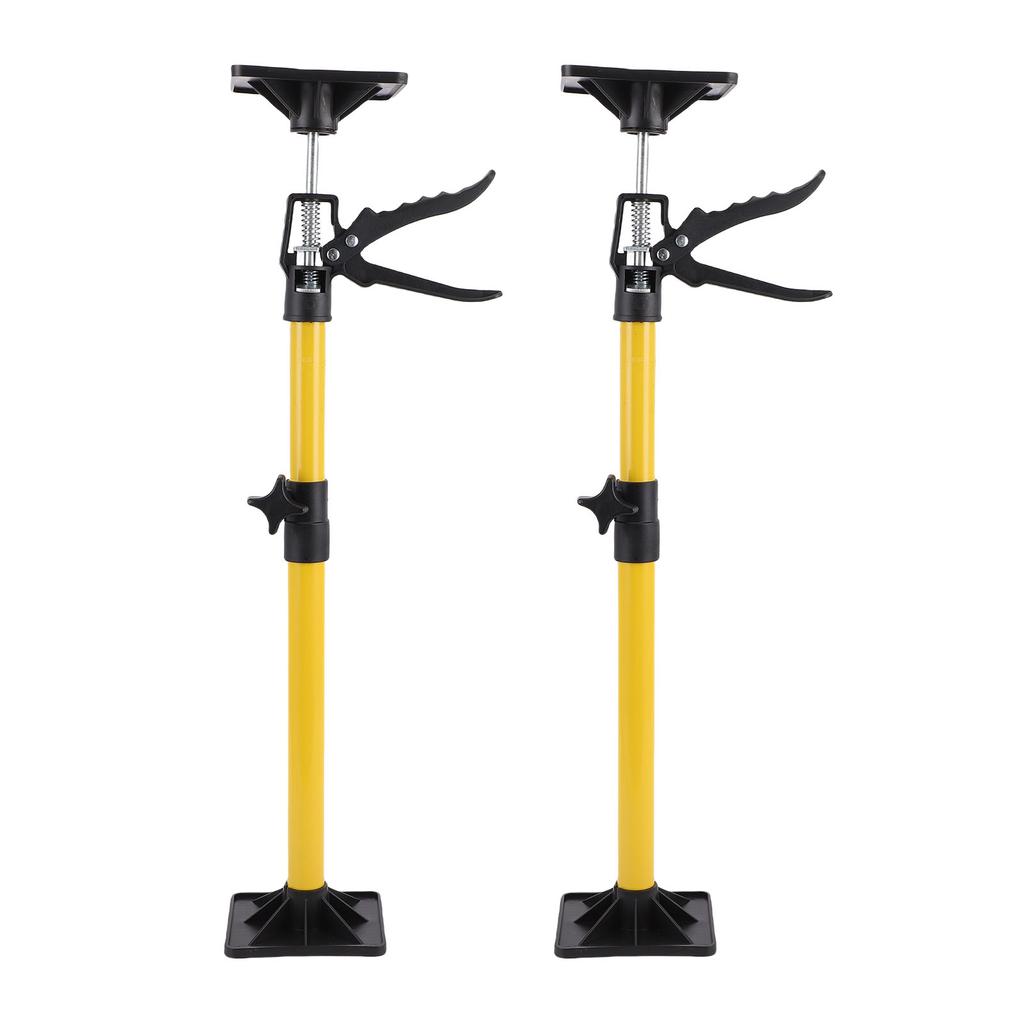2 Sady Kovová Teleskopická Podpěrná Tyč do Skříněk pro Instalaci Skříňky do Koupelny 50-115cm Žlutá