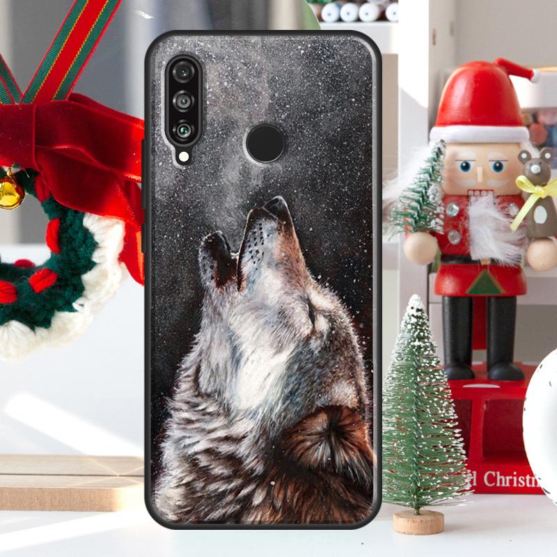 Étui Animal Loup Hurlant Pour Huawei Nova 12i 11i 8i 12s Y73 Y72 Y61 Y91 Y90 Y70 Y60 9 10 SE P60 Pro P30 P40 Lite