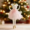 Ballet Mouse Doll Christmas Ornament Plush Ballet Dancer Hanging Pendant for Xmas Tree Holiday Party Decor