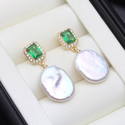 Natural Large Baroque Pearl Earrings For Wemon,Boho Gold Plated Dangle Pearl Earring Jewelry Wife Mom Birthday Gift