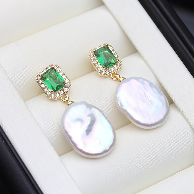 Natural Large Baroque Pearl Earrings For Wemon,Boho Gold Plated Dangle Pearl Earring Jewelry Wife Mom Birthday Gift