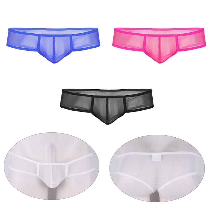 Buy Men's Mesh Bikini Briefs Breathable Underwear Low Rise Sheer Briefs