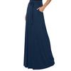 Women Maxi Skirt Adjustable Drawstring High-Waisted Solid Color Long Skirt with Pockets Casual Work Skirt