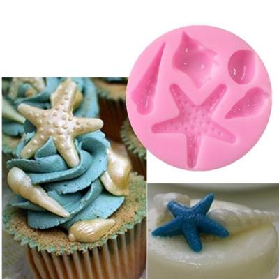 DIY Cake Mold Shellfish Star Silicone Liquid Silicone Mold Fondant Cake Baking Mold