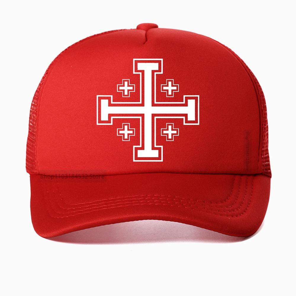 Jerusalem Cross Religion Unisex Retro Baseball Cap Franziskaner Holyland Christian Creativity Gift Casquette Hat