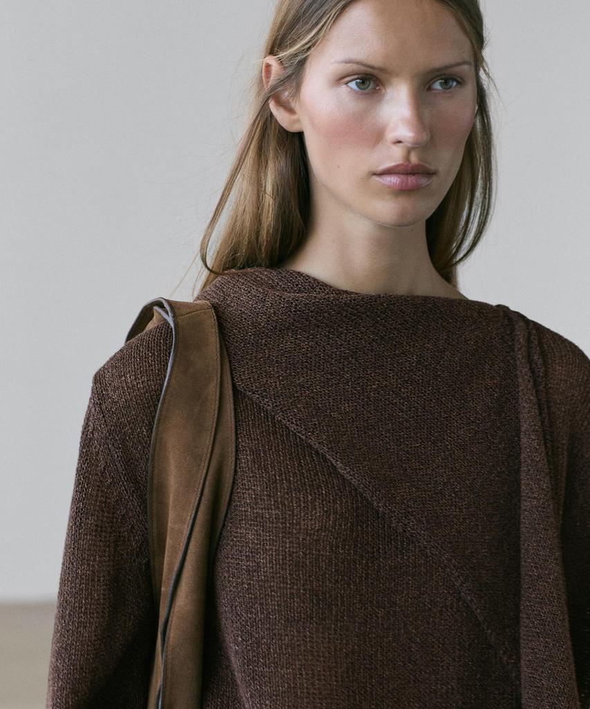 Masimodutti Cotton Blend Knit Cape