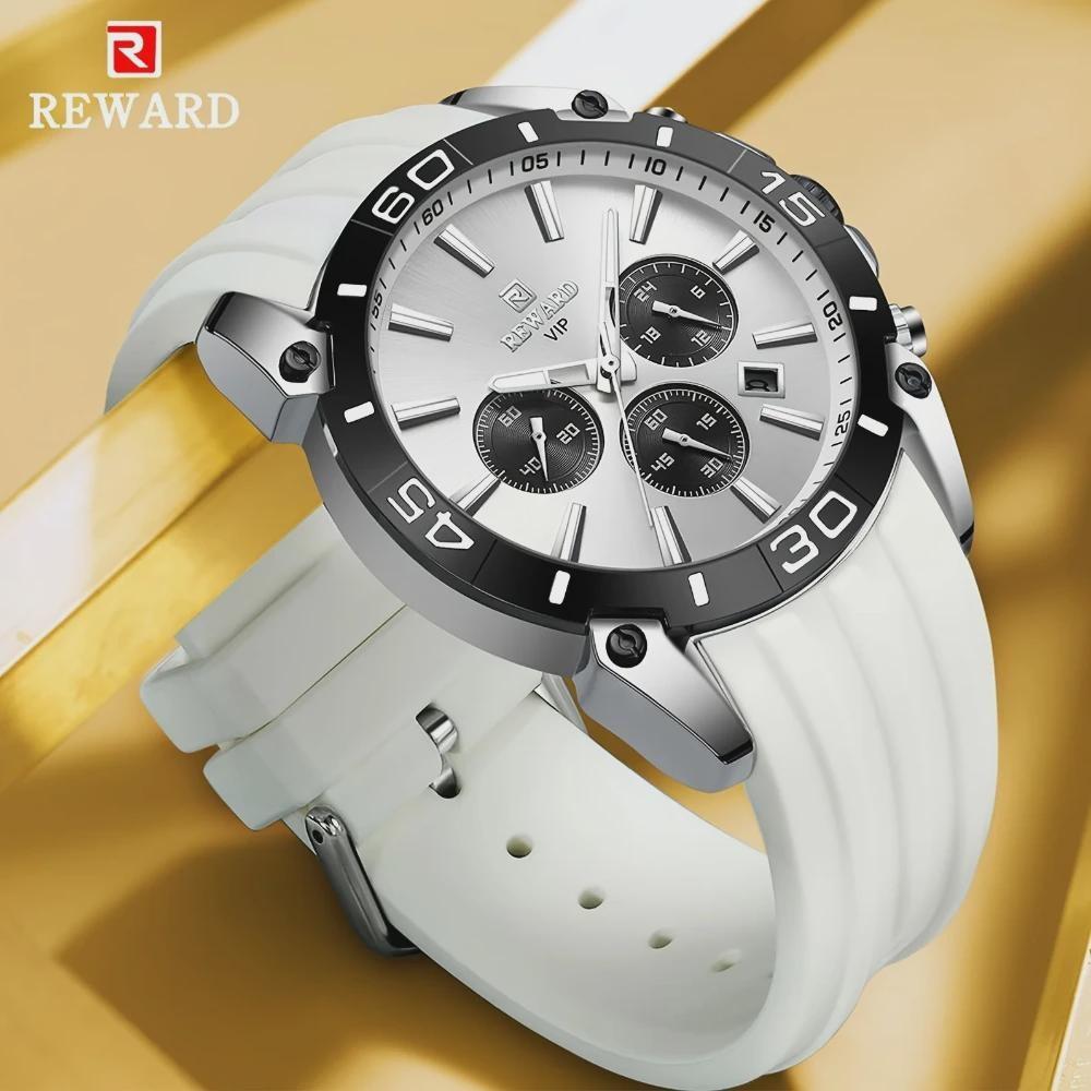 Men Silicone Quartz Mens Watch Multi Functional Waterproof Luminous Calendar Chronograph Watches