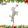 Standing Dog Star Decor Poodle Christmas Tree Topper, Silver Silhouette Durable Metal Decoration, Secure Themed Decoration Plug-in Rod Easy