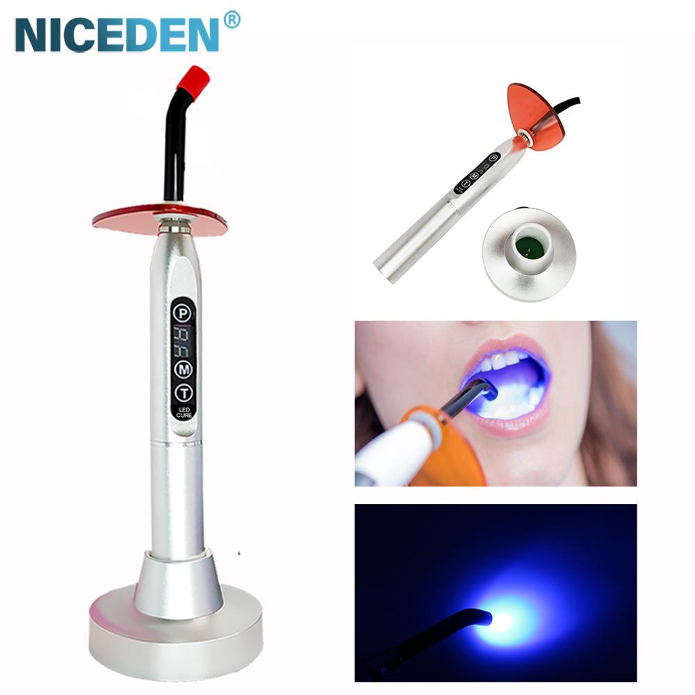 

NICEDEN стоматологическая полимеризационная лампа беспроводная светодиодная лампа 5 Вт синий УФ-светильник для лечения зубов металлическая ручка стоматологический ультрафиолетовый свет серебряный
