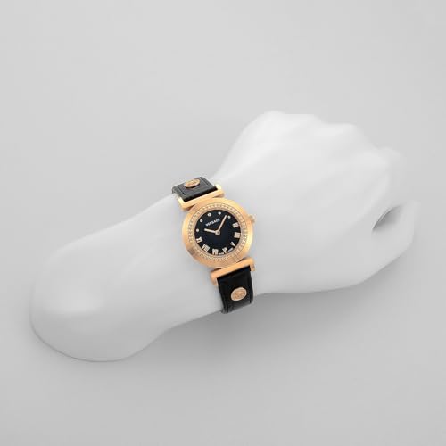 Versace VANITY Watch, Black Dial, Quartz Movement, Water Resistant, Sapphire Crystal, 35mm, Women's, P5Q80D009S009