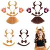 Portable Bull Horn Headband Children's Animal Headpiece Party Theme Headgear Hairpiece Accesories for Various Occasion