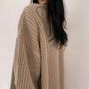 Women Knitted Cardigan Jacket V Neck Open Front Long Sleeve Solid Color Knit Sweater Coat Daily Wear