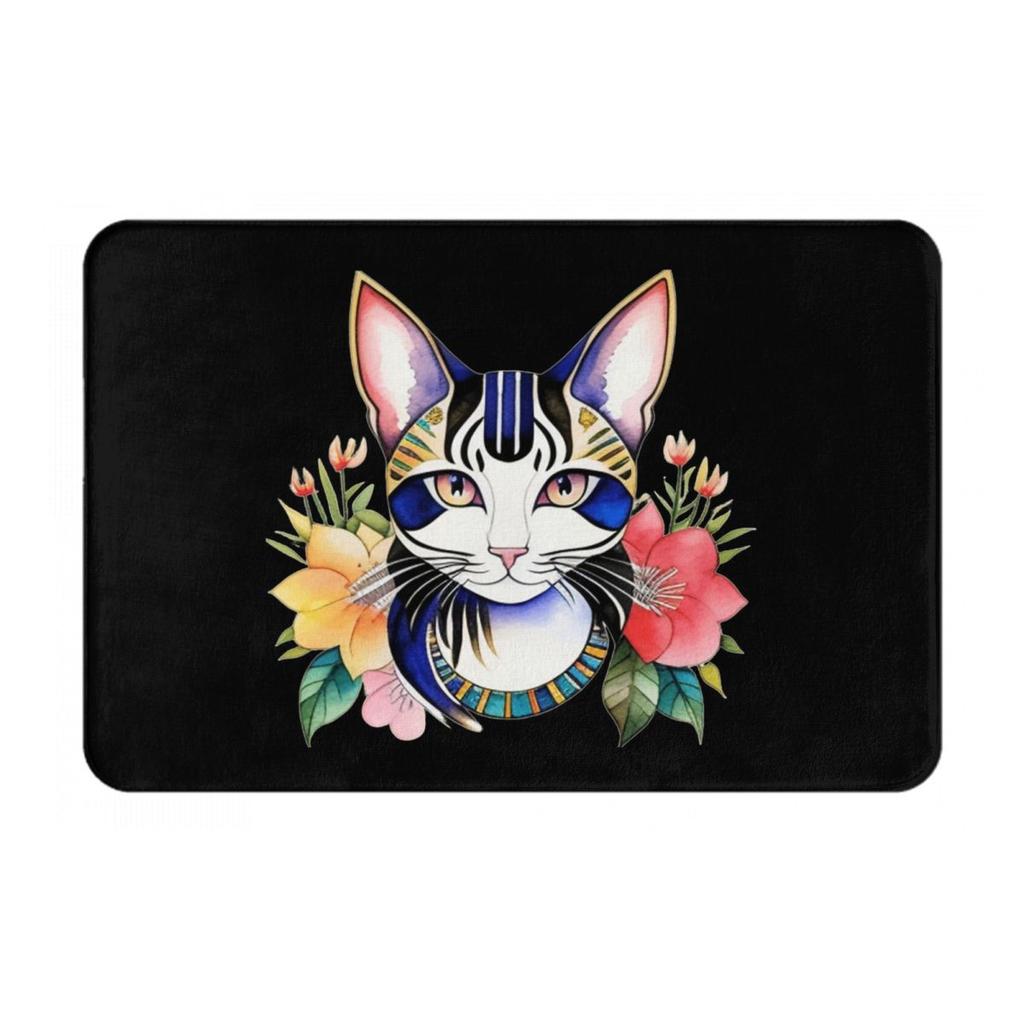 Egyptian Cat Anti-slip Doormat Floor Mat Dust-proo Carpet Rug for Kitchen Entrance Home Bathroom Footpad Mats