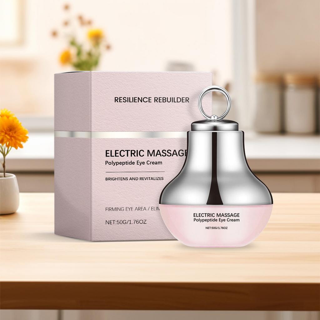 Electric Massage Polypeptide Eye Cream, 50g Eye Cream with Vibration Massage Head