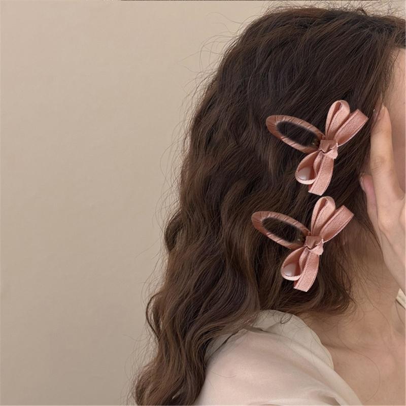 6 Stück Baumwollspitzen Schleifen Haarspange für Babymädchen Herbst Winter Blattfarben Design Haarschmuck Haarspangen