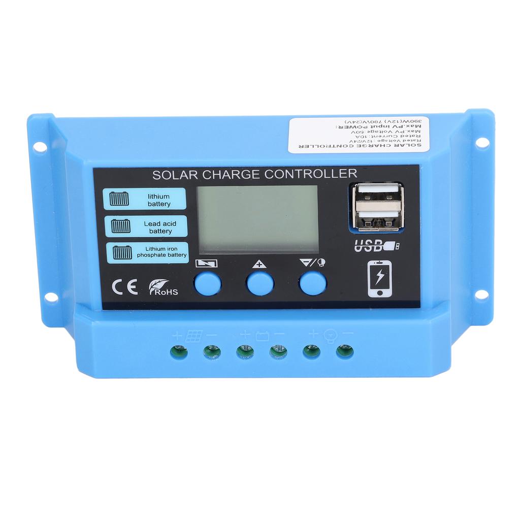 Solar Charge Controller Photovoltaic Dual USB Output PWM Control Accessory for Charging
