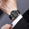 Herren Analoge Sport-Chronographenuhr Großes Zifferblatt Wasserdichte Uhr mit Silikonarmband, Datumsanzeige Uhr